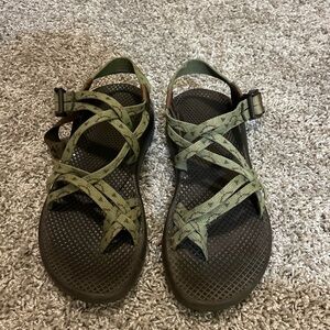 Chaco Green and Brown Strappy Sandals
